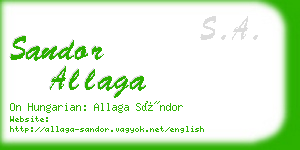 sandor allaga business card